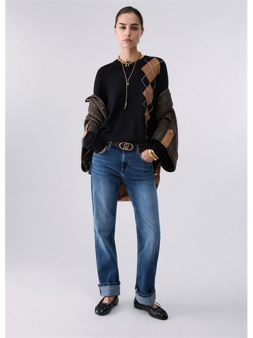 Maglia con intarsio geometrico LIU JO | WF6231MA16R/L9207